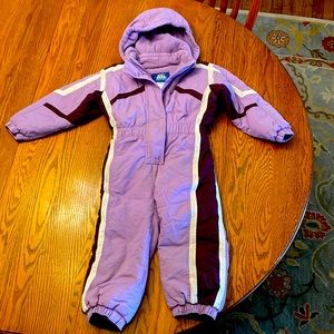 Warm Lavender One Piece Snowsuit with Detachable Hood